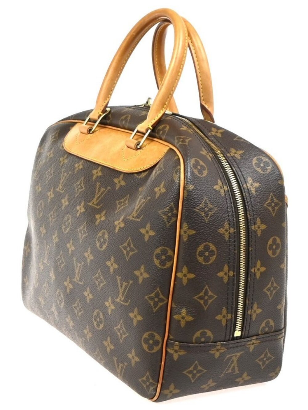 LOUIS VUITTON LV Logo Deauville Hand Bag Monogram Leather Brown M47270 70YH891 - Picture 4 of 14